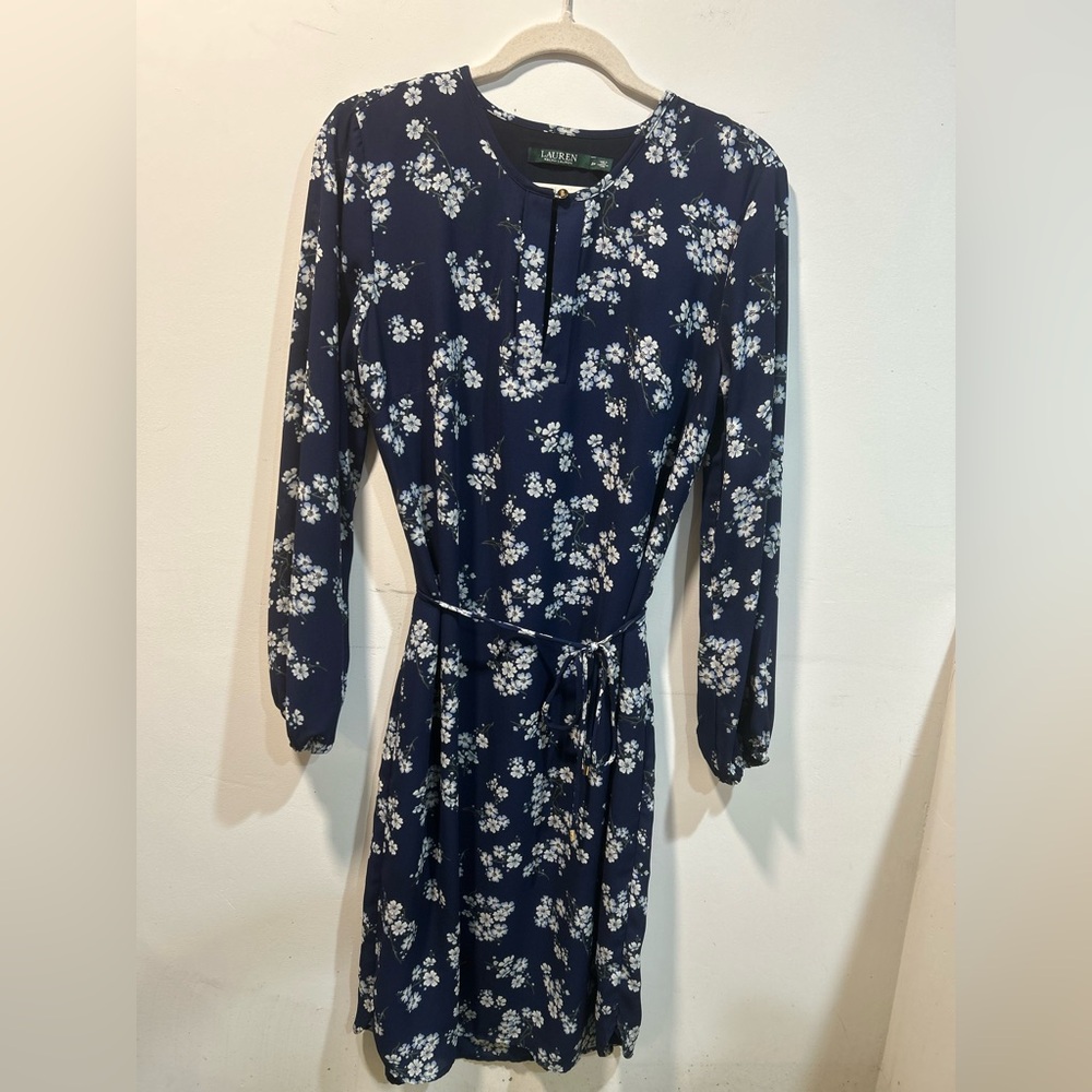 Lauren Ralph Lauren floral long sleeve midi dress size 8P